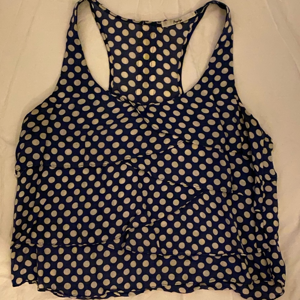 Ruffled polka dot shirt